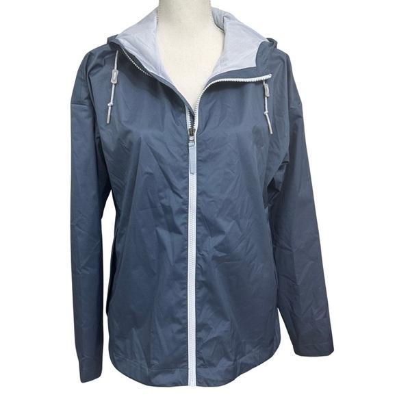 REI Co-op Rain Hooded Jacket Women's Thunder Blue Size Medium - Picture 1 of 10